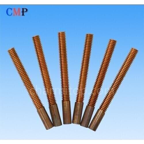 Copper tungsten tapping electrode M2.5 35/48 M3 M4 50/75mm thread/total length for drilling edm machine