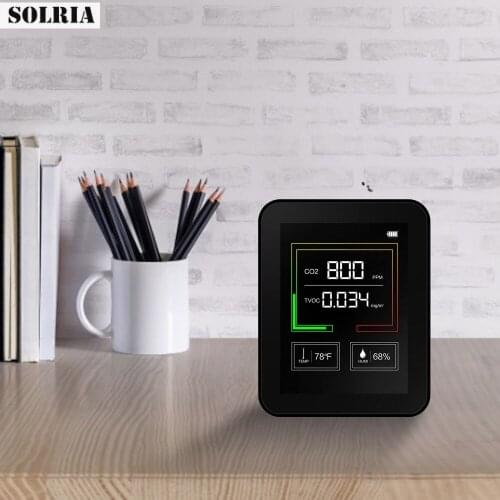 Multifunction Desktop Air Quality Detector 3 In 1 Co2 Tester TVOC Meter Temperatur Measuring Monitor Gas Detector for Indoor