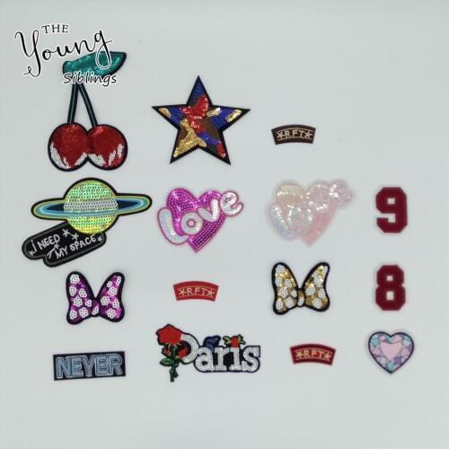 Fashion style Hot melt adhesive Number Letter Cartoon Embroidery Stickers Sewing Badges Iron on patch DIY Clothing Accessories