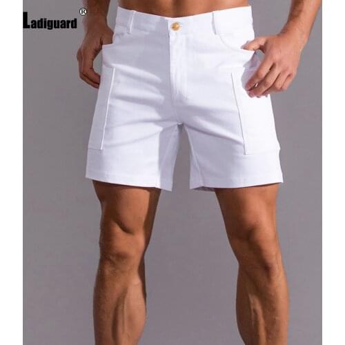 Men Leisure Shorts New European Summer Green Khaki Short Pants with Pockets Male Casual Skinny Beachwear Mens Clothing 2021
