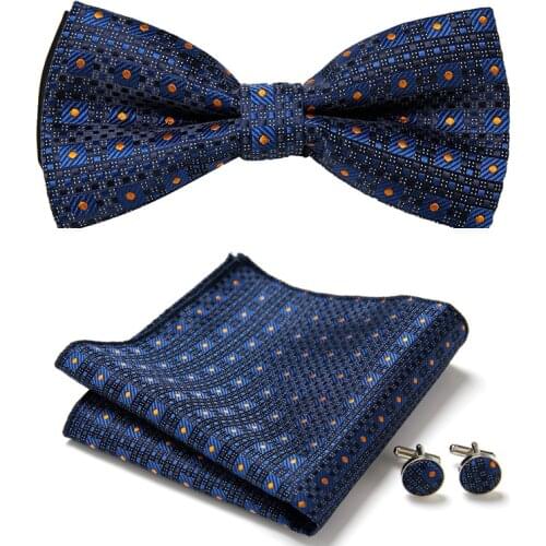 Mens Bow Tie Gold Paisley Bowtie Business Wedding Bowknot Dot Blue And Black Bow Ties For Groom Party Accessories