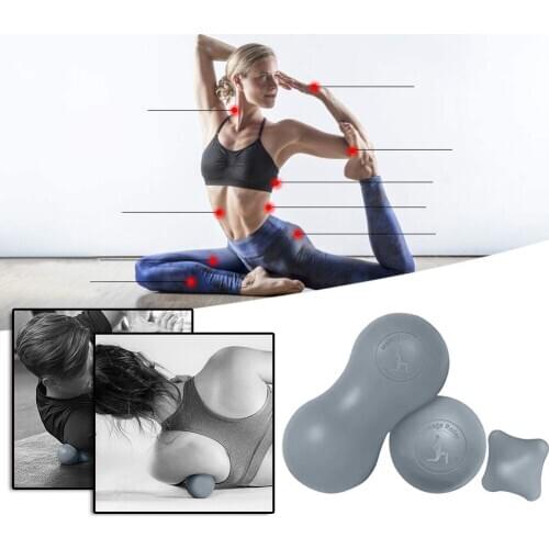 3PC Lacrosse Myofascia Ball Peanut Massage Ball High Density Lightweight Fitness Body Fascia Massage Yoga Exercise Relieve Pain