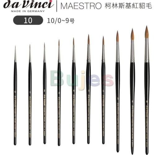 Da Vinci Watercolor Series 10 Maestro Paint Brush, Round Kolinsky Red Sable with Gift Box, Size 10/0-9,for watercolors, gouache
