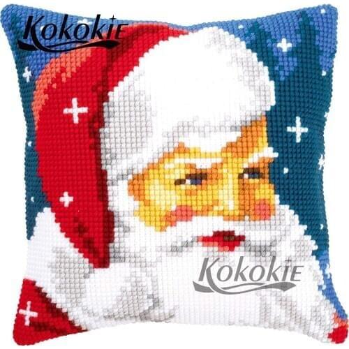 Diy 3d mat sets embroider needlework kits Christmas cross stitch pillow kits throw pillow handicraft embroidery yarn pillowcase