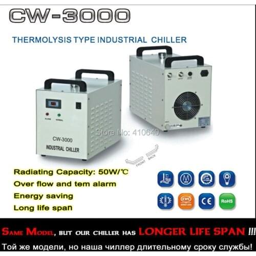 Cooler CW-3000AG Thermolysis Type Industrial Chiller For Laser Machine LONGER LIFE TIME CW-3000 cooler for laser equipment