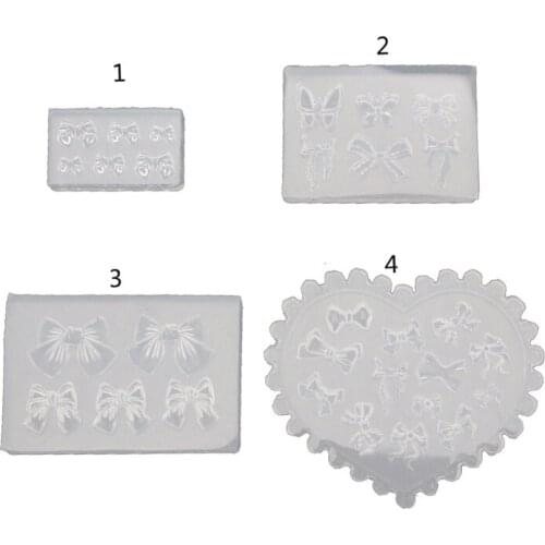 DIY Crafts Nails Decoration Crystal Epoxy Resin Mold Mini Bowknot Silicone Mould