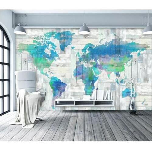 Custom photo wallpaper 3d wallpaper for walls 3 d World map mediterranean wood background wall papers mural painting wall decor