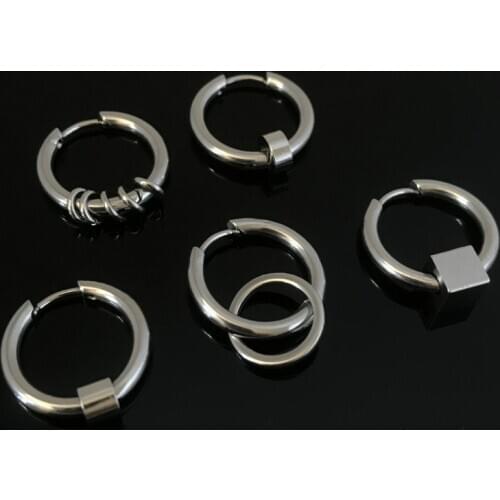 BTS-092 Kpop Single Stainless Steel Simple Round Earrings 2020 New INS Popular Unisex Earrings Boys & Girls Fashion Punk Jewelry