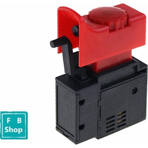 1PCS FA2-6/1BEK 250V 6A 5E4 Red+Black Lock On Power Tool Electric Drill Trigger Switch Electric tool fittings switch