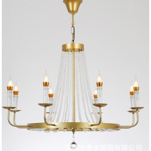 Vintage Crystal Chandelier Lighting Rustic Candle Chandeliers Light lustres de cristal for Living Dining Room Home Hotel Decor