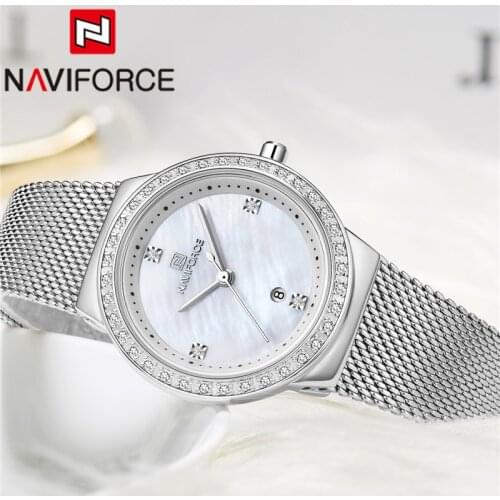 NAVIFORCE Women Watches Top Brand Luxury Ladies Wristwatch Stainless Steel Classic Bracelet Female Clock Relogio Feminino 5005