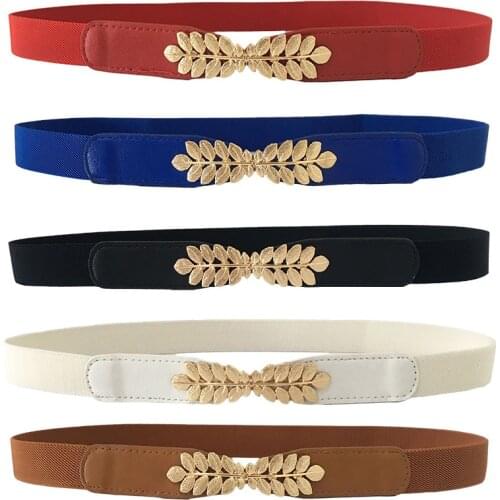 Women Fashion Waist Belt Narrow Stretch Dress Belt Thin Buckle Waistband New