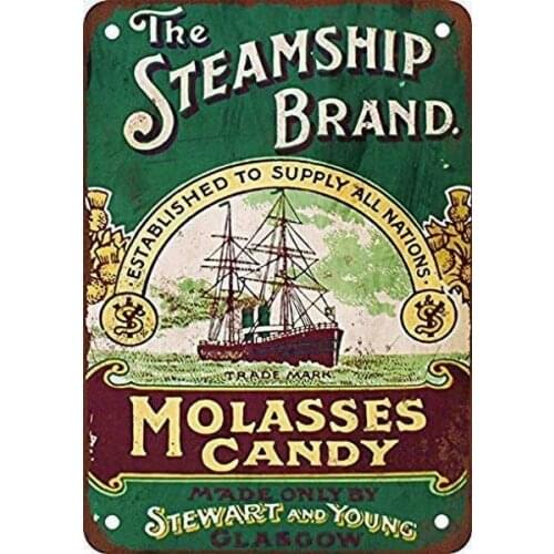 Steamship Molasses Candy Tin Sign art wall decoration,vintage aluminum retro metal sign,iron painting
