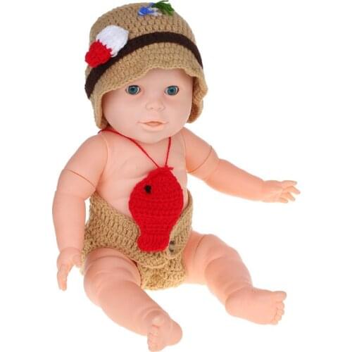 1 Set Baby Costume Fisherman Hat Trousers Pendant Crochet Knitted Woolen Cute Funny Cosplay Photography Props Clothing Shot