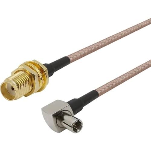 1Piece TS9 Male Plug to SMA Female Jack RG316 Coaxial Cable Right Angle Assembly Antenna Pigtail Connector Adapter