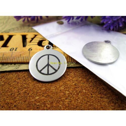 10pcs-stainless steel Charms "PEACE SYMBOL" DIY Charms Pendants for necklace/bracelet/keychain DIY jewelry