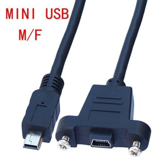 3M Mini USB 5Pin Extension Cable With Screw Lock Panel Mount Screws Male to Female Data Sync Power Charge cable