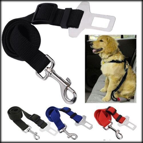500 pcs Adjustable Dog Cat Pet Car Safety Seat Belt Black Pet Belt for Dog Blue Safety Seat Belt Red Amy Green