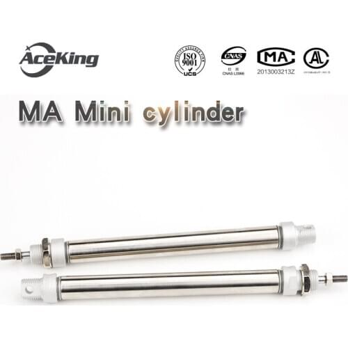 AceKing Stainless steel mini cylinder MA16x25x50x75/25/32/40/50/63/25/100x125x150x200x300x400x500-S-CA-U long stroke MA16X50
