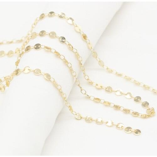 10 meters/lot DIY jewelry accessories pure copper disc O-chain necklace bracelet accessories color-preserving 14k gold materials