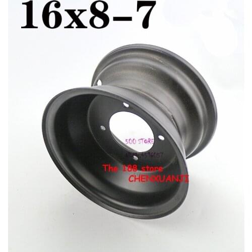 Free shipping 7 inch Tires Wheel black hub Rim (3 Holes) Vacuum Tires 16x8-7 inch ATV Quad Wheel Rims