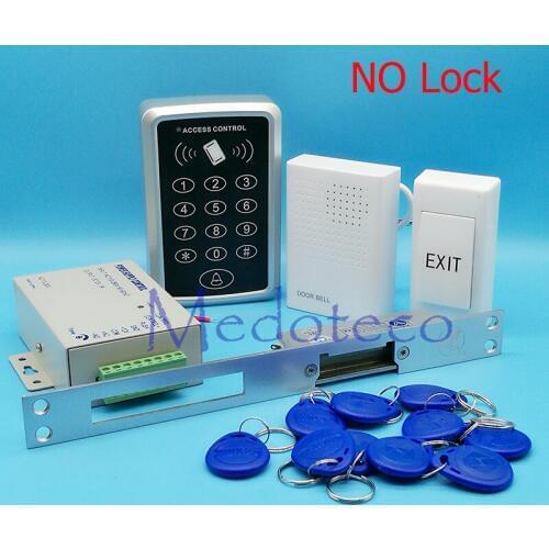 DIY Full RFID Door Access Control System Kit Set Long Type Electric Strike Lock +12V Power Supply + Proximity Door Entry keypad