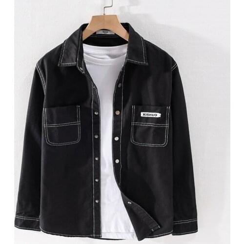 2020 Autumn new style thick shirt of jacket long-sleeved thicken shirts for men fashion retro shirt mens pure cotton shirts male