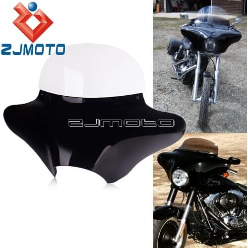 For Harley Dyna Road King Street Electra Glide FLH FLHT FLHTK FLTR FLHRC Clear Windshield Windscreen Batwing Headlight Fairing