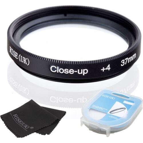 HOT SALE RISE(UK) 37mm Close-Up +4 Macro Lens Filter for Nikon Canon SLR DSLR Camera + filter case + gift