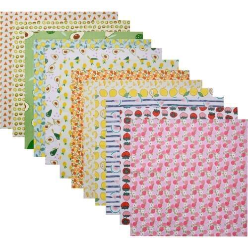 12PCS Fruit Pattern Christmas Cotton Fabric Sewing Cloth,DIY Handmade Sewing Patchwork Fabric