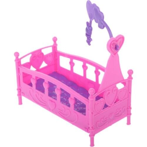 Rocking Cradle Bed Doll House Toy Furniture For Kelly Babie Doll Accessories Girls Toy Gift 77HD
