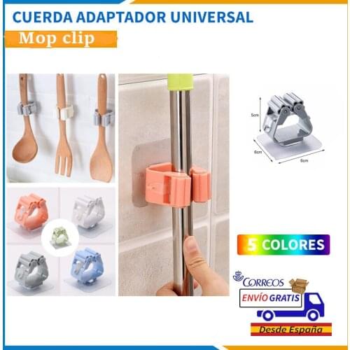Adhesive Multi-Purpose Hooks Wall Mounted Mop Clip Organizer Holder RackBrush Broom Hanger Hook Kitchen Bathroom Strong Hooks