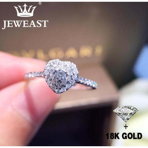 Natural Diamond 18K Gold Pure Gold Ring Beautiful Gemstone Ring Good Upscale Trendy Classic Party Fine Jewelry Hot Sell New 2020