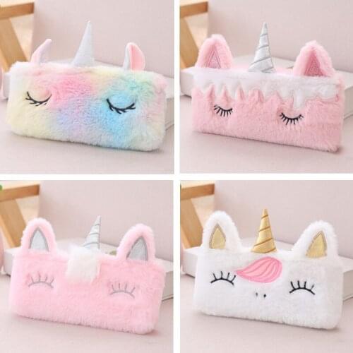 Pretty Smile Unicorn Packet personality Coin Purse Animals Mini Plush toys Mobile phone Bag wallet package Small Bag Girl Gift