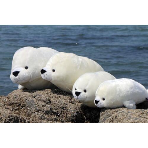Stuffed toy white seal plush toy high quality goods throw pillow birthday gift w2480