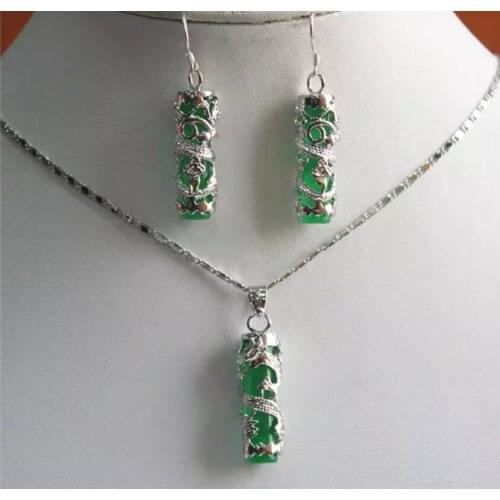 Fashion jewelry set, metal column earrings, pendant inlaid fashion, personality trend Multicolor options