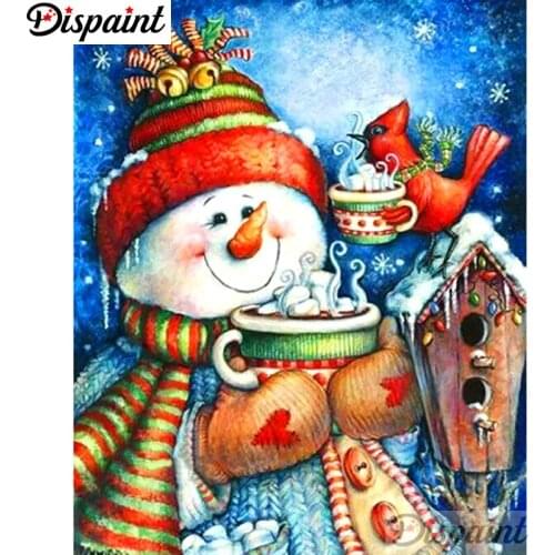 Dispaint Full Square/Round Drill 5D DIY Diamond Painting "Snowman bird" Embroidery Cross Stitch 3D Home Decor A10306