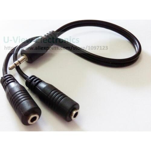 NCHTEK 3.5mm Stereo Male to Two Female Plug Headphone Mini Jack Splitter Y Adapter Audio Connector Cable/Free Shipping/20PCS