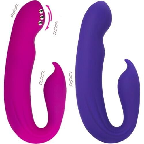 Rechargeable G Spot Dual Stimulator with Rolling Ball Massager Clit Erotica and Sex Vibrator for Women Produtos Eroticos Sexo