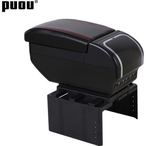 Universal Car Armrest Box Dual layer Large space Central Store Content box with cup holder ashtray USB interface Charging Car S