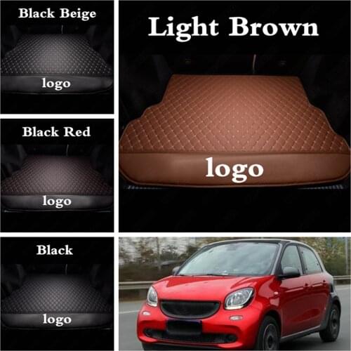 Custom Car Rear Boot Mats Cargo Liners for Smart Fortwo Forfour Leather All Weather Auto Trunk Protector Carpet Mud with Logo