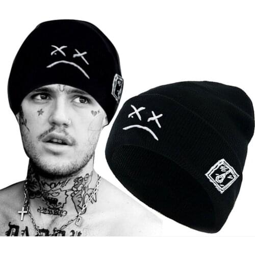 New Autumn Winter Knitted Beanies Hat Men Women Crying Face Embroidery Warm Cap Soft Sport Ski Hats Unisex Hip Hop Skullies Caps