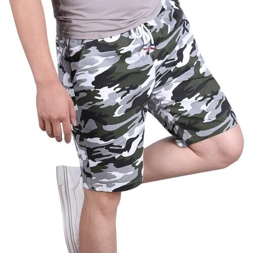 2020 Summer Cotton Camouflage Beach Shorts Men Streetwear Elastic Waist Causal Military Shorts Bermuda Masculina Plus Size M-6XL