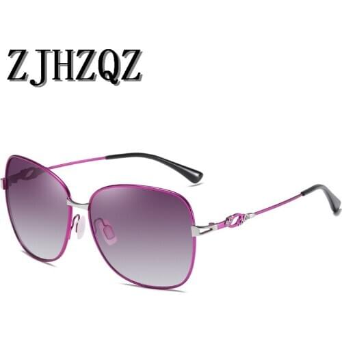 Women Gradient Lens Memory Metal Frame Polarized Sunglasses Mens Black Red Brown Purple Lens Outdoor Sports Driving Shades
