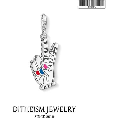 Stay True Charms Pendant,2019 Cool Slogan Jewelry 925 Sterling Silver Trendy Gift For Women Men Fit Bracelet Necklace Bag