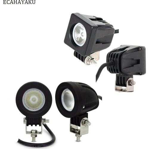 ECAHAYAKU 2 inch Round Square Led Work light 10W 6000K waterproof 10~30V DC for Cars SUV ATV 4WD Offroad Motorcycle Truck E-bike