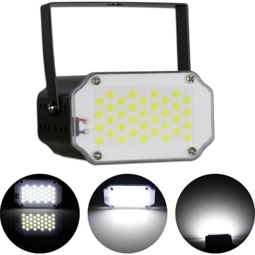 36Pcs LED Strobe Light White Color DJ Disco Stage Flash Lamp Mini Par Light Music Sound Control Christmas Stroboscope Bar Light