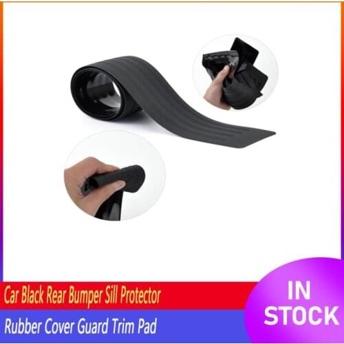 Universal Car Trunk Door Sill Protector Rubber Strip Sticker Auto Rear Bumper Guard Scratch Protection Bar Black Styling