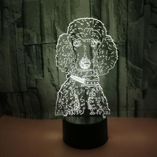 Dog 7 Color 3d Visual Lamp Creative Usb Desk Lamp Tabletop Led Nightlight Lovely cartoon childrens toys Table Lamp For Bedroom