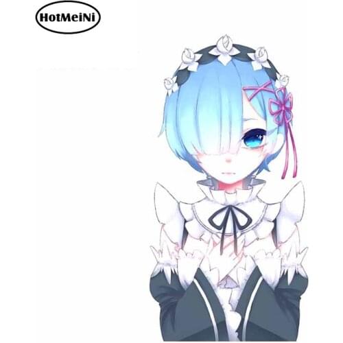 HotMeiNi 13cm x 6.9cm for Rem Anime Girl Waterproof Car Stickers Suitable for VAN RV Waterproof Refrigerator Laptop Decals